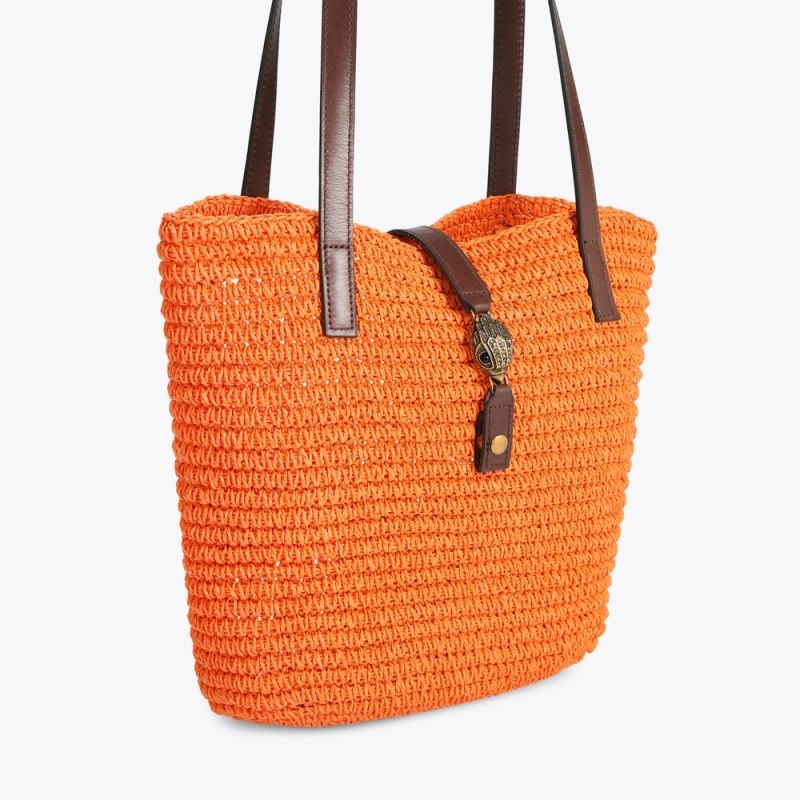 Borse Tote Donna Kurt Geiger London Hampton Raffia Arancioni Italia | VN94-297