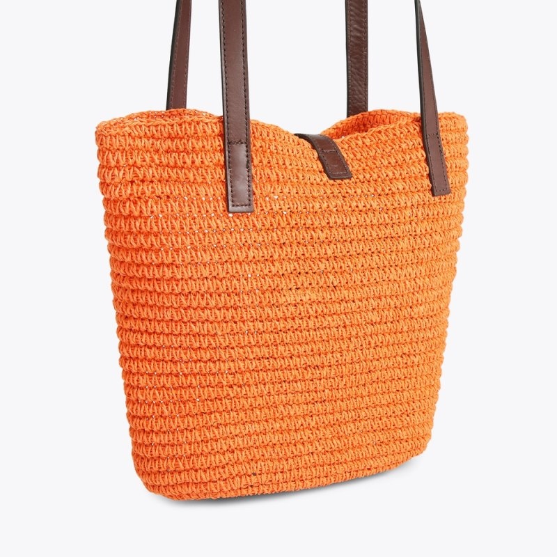 Borse Tote Donna Kurt Geiger London Hampton Raffia Arancioni Italia | VN94-297