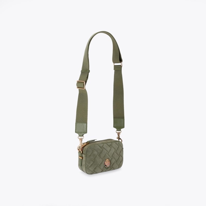 Borse Per Fotocamera Donna Kurt Geiger London Small Kensington Khaki Italia | SS36-858