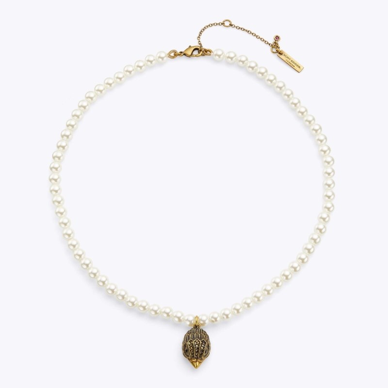 Gioielli Donna Kurt Geiger London Eagle Pearl Necklace Bianche Italia | ON48-963