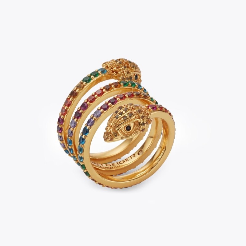 Gioielli Donna Kurt Geiger London Eagle Spiral Ring Colorate Italia | ES44-576