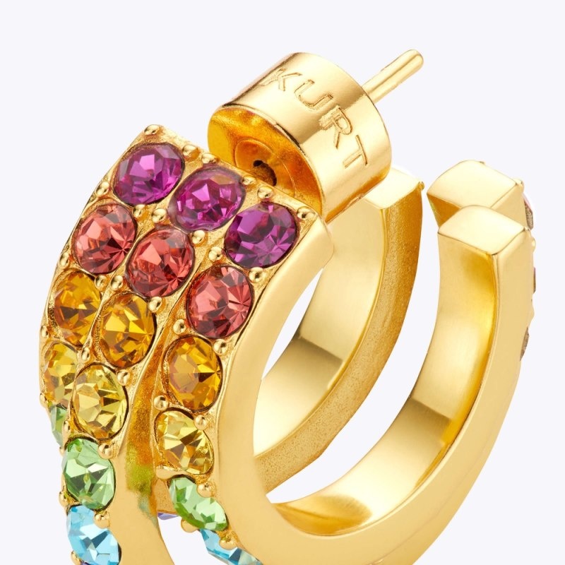 Gioielli Donna Kurt Geiger London Rainbow Hoop Earrings Colorate Italia | HZ14-711