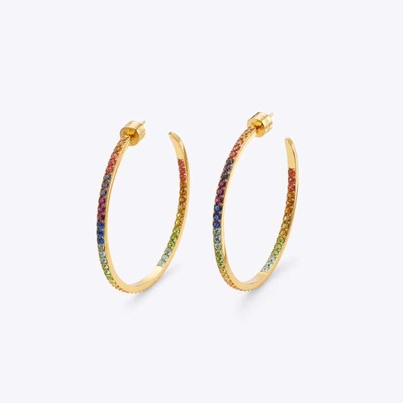 Gioielli Donna Kurt Geiger London Rainbow Hoop Earrings Colorate Italia | VH41-374