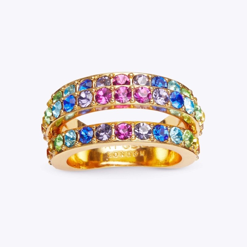 Gioielli Donna Kurt Geiger London Rainbow Triple Ring Colorate Italia | EW58-233