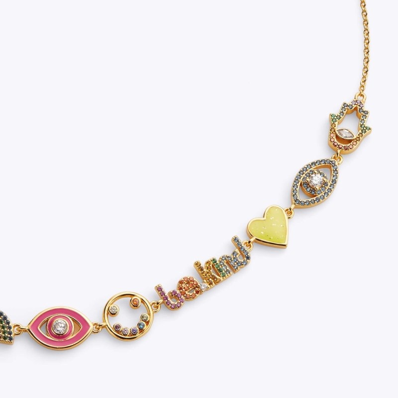 Gioielli Donna Kurt Geiger London Multi Charm Necklace Colorate Italia | EN27-403