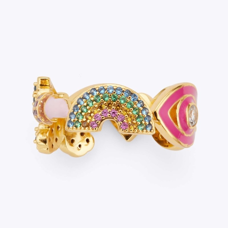 Gioielli Donna Kurt Geiger London Multi Charm Ring Colorate Italia | YJ13-931