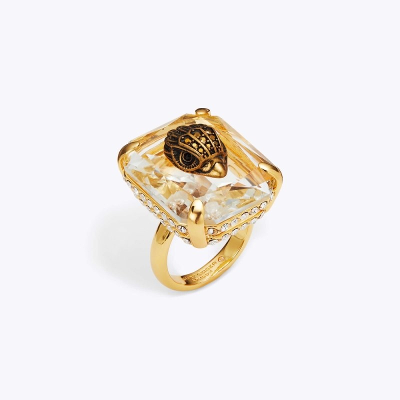 Gioielli Donna Kurt Geiger London Eafle Crystal Ring Oro Italia | CS41-313