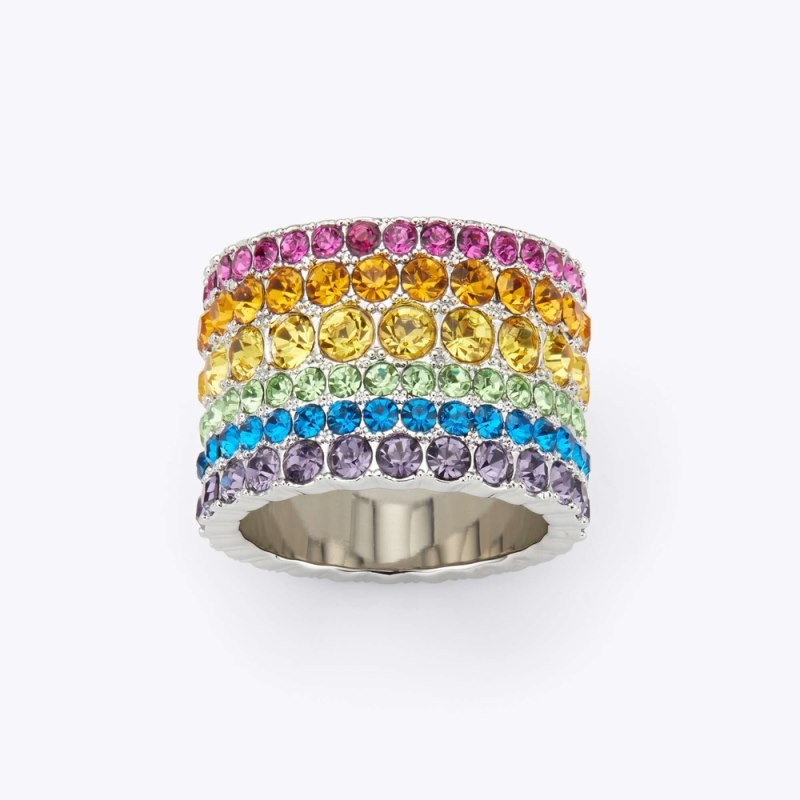 Gioielli Donna Kurt Geiger London Multi Crystal Ring Colorate Italia | NH60-453