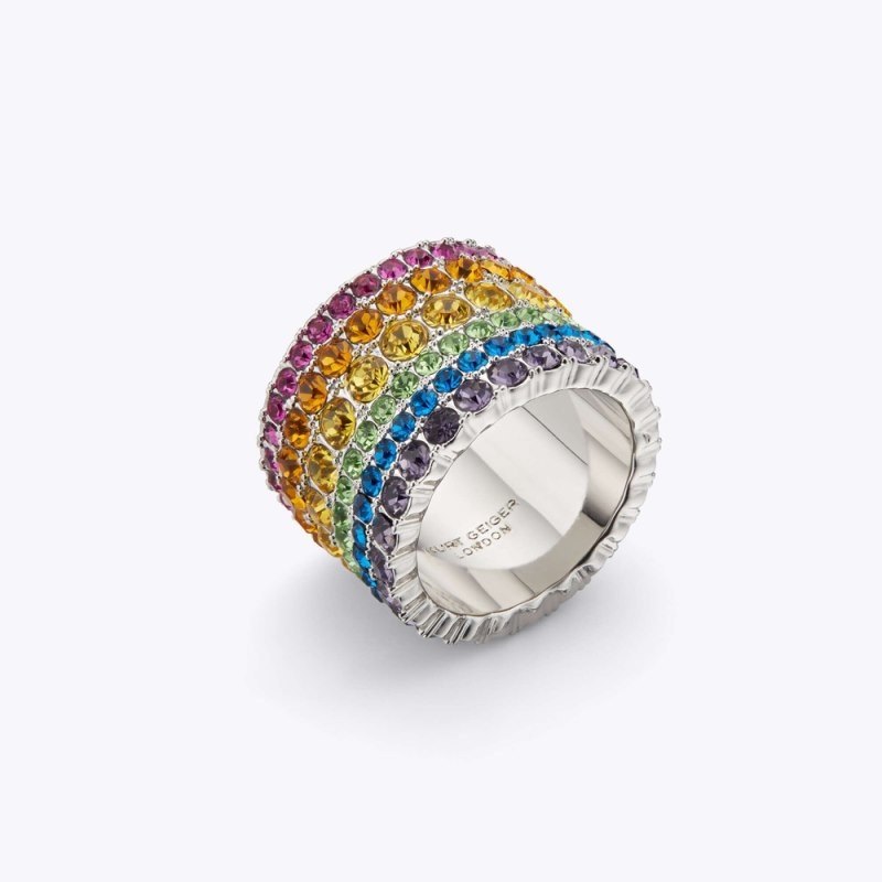 Gioielli Donna Kurt Geiger London Multi Crystal Ring Colorate Italia | NH60-453