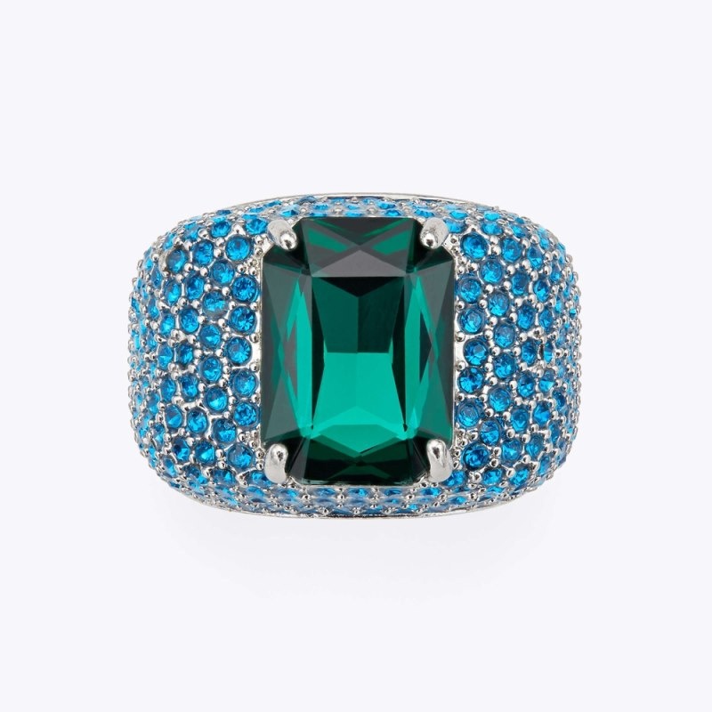 Gioielli Donna Kurt Geiger London Xl Crystal Pave Ring Blu Italia | JZ90-616