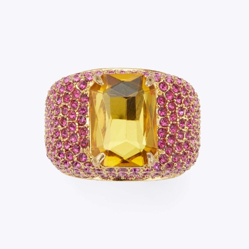 Gioielli Donna Kurt Geiger London Xl Crystal Pave Ring Fushia Italia | OI86-521