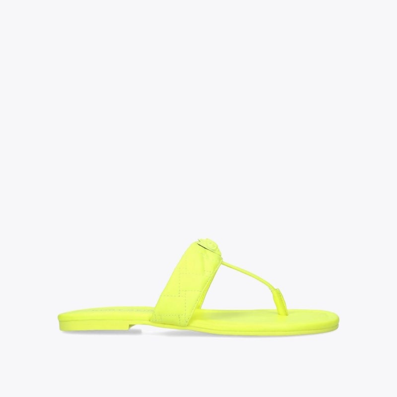 Scarpe Kurt Geiger Infradito London Kensington T-bar Sandal Gialle Italia | TZ46-471