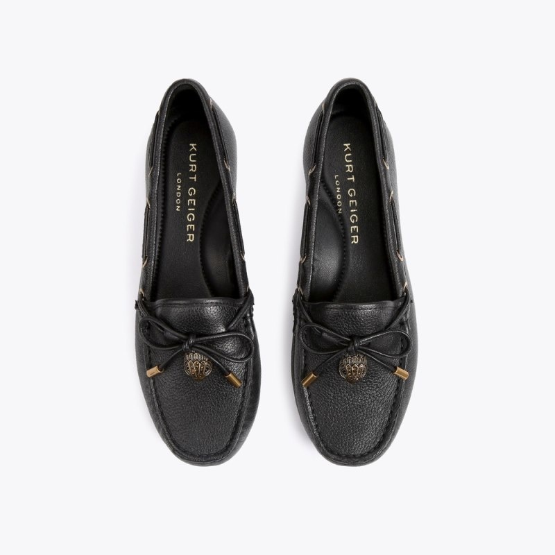 Mocassini Donna Kurt Geiger London Eagle Moccasin Nere Italia | BI43-490