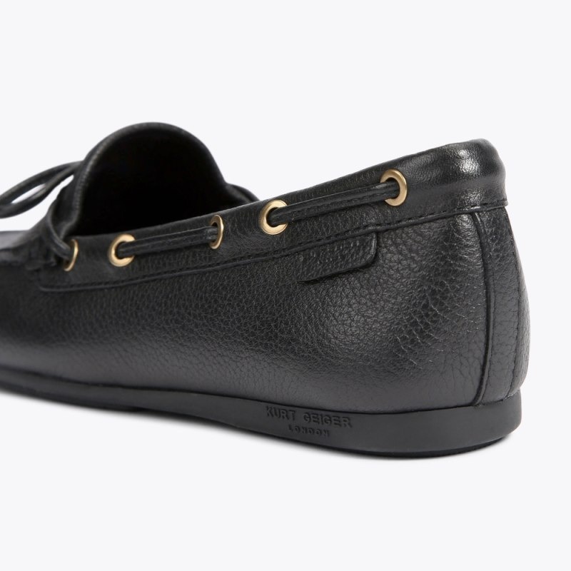 Mocassini Donna Kurt Geiger London Eagle Moccasin Nere Italia | BI43-490