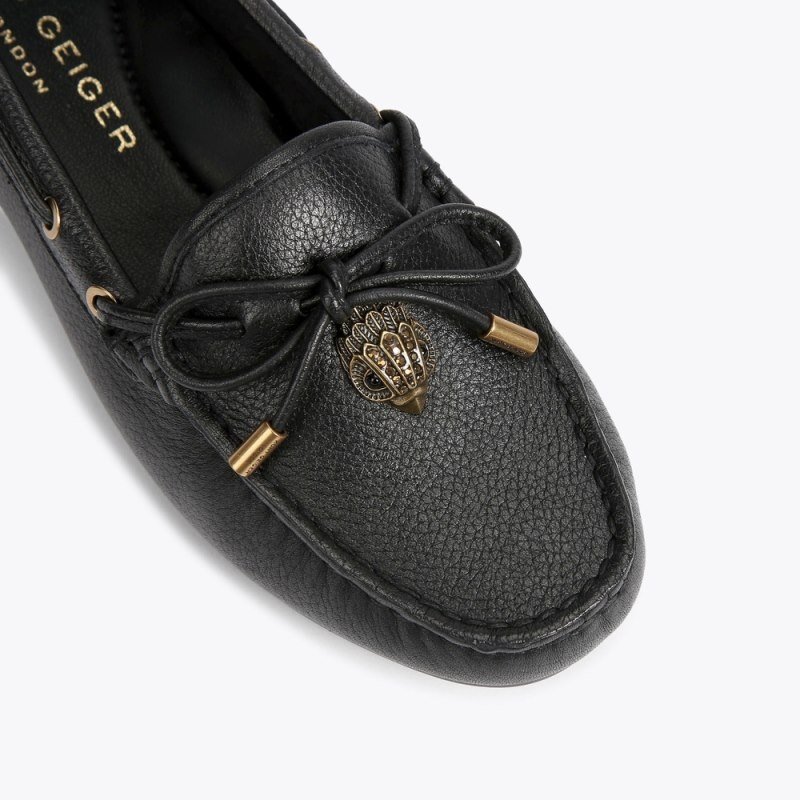 Mocassini Donna Kurt Geiger London Eagle Moccasin Nere Italia | BI43-490