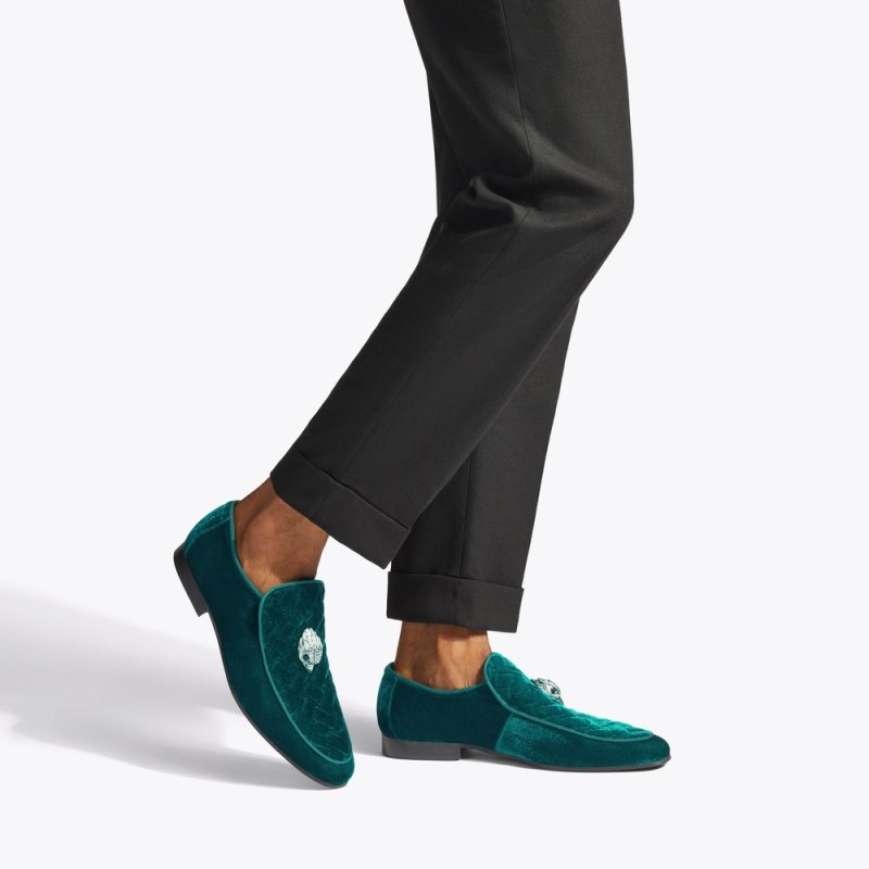 Mocassini Uomo Kurt Geiger London Hugh Eagle Head Verde Acqua Italia | RT30-340