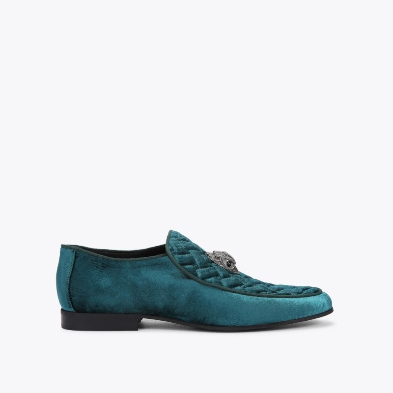 Mocassini Uomo Kurt Geiger London Hugh Eagle Head Verde Acqua Italia | RT30-340