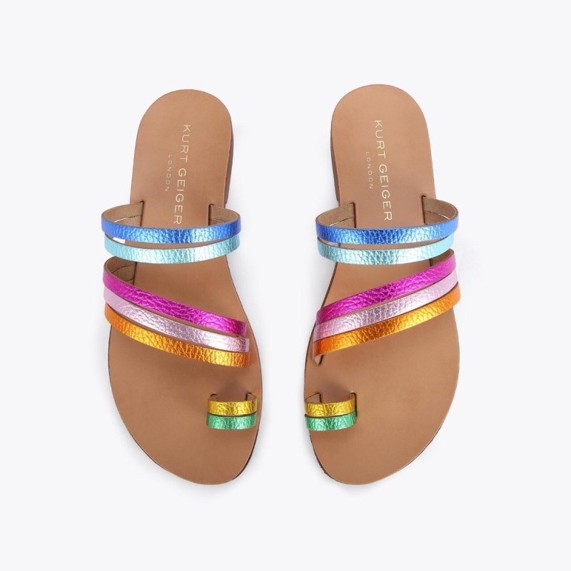 Mules Donna Kurt Geiger London Delilah Rainbow Sandal Colorate Italia | JH08-872