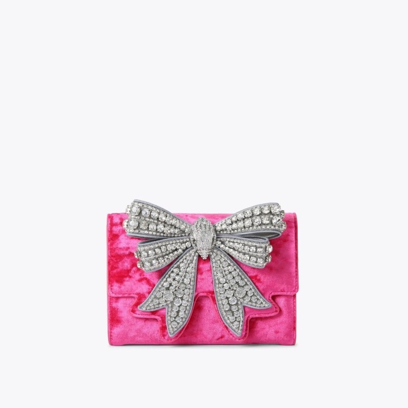 Portafogli Donna Kurt Geiger London Shoreditch Bow Chain Rosa Italia | CI06-788