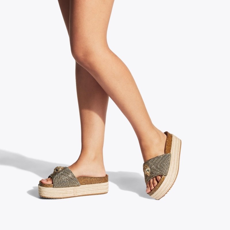 Sandali Donna Kurt Geiger London Kensington Flatform Beige Italia | CG86-437