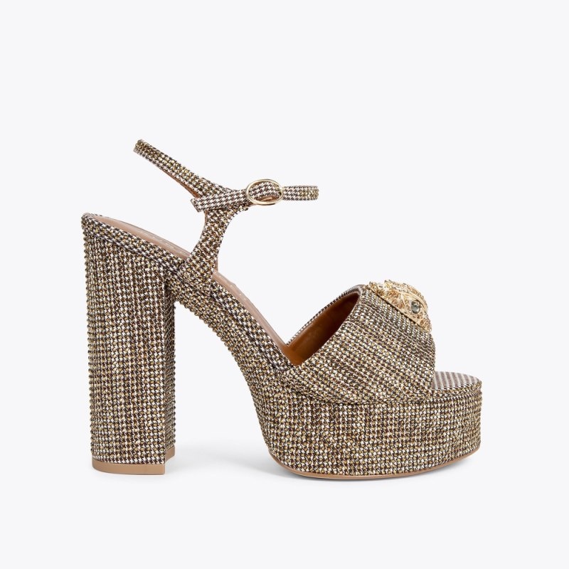 Sandali Donna Kurt Geiger London Kensington Platform Heel Beige Italia | ZS05-561