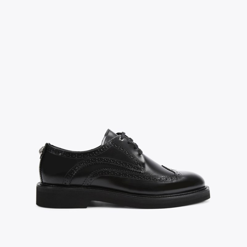 Scarpe da Sera Uomo Kurt Geiger London Bank Brogue Nere Italia | FP64-303