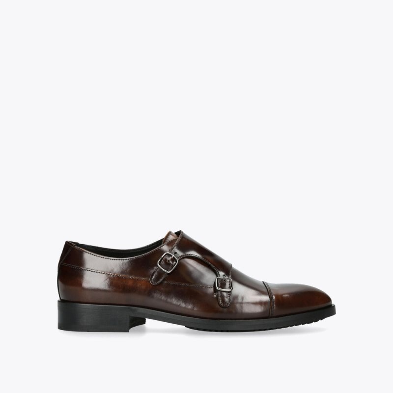 Scarpe da Sera Uomo Kurt Geiger London Hunter Monk Marroni Italia | XV52-794