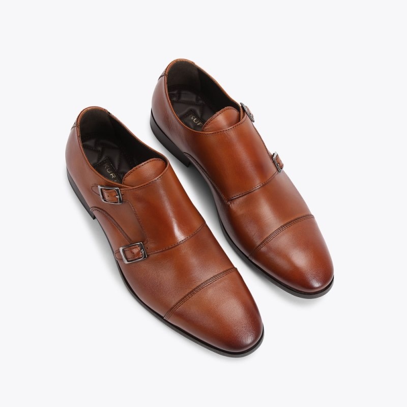 Scarpe da Sera Uomo Kurt Geiger London Harry Monk Marroni Italia | XO02-715