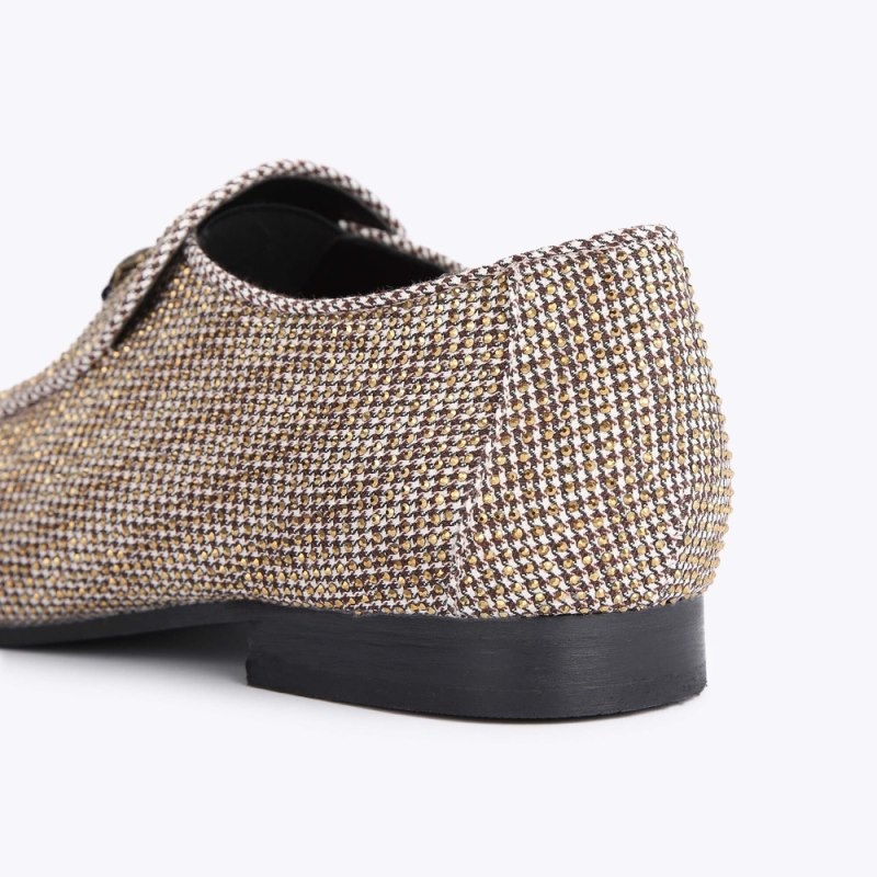 Scarpe da Sera Uomo Kurt Geiger London Hugh Eagle Herringbone Marroni Italia | EO72-796