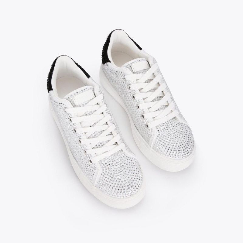 Sneakers Donna Kurt Geiger London Laney Crystal Bianche Italia | RS31-186