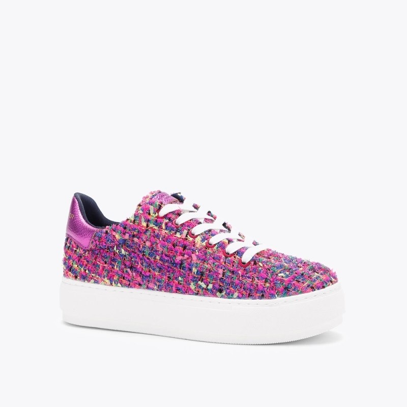 Sneakers Donna Kurt Geiger London Laney Tweed Fushia Italia | SG22-980