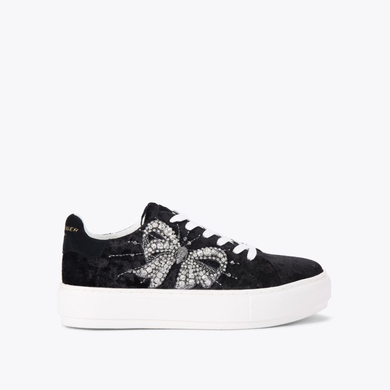 Sneakers Donna Kurt Geiger London Laney Bow Nere Italia | QL39-326