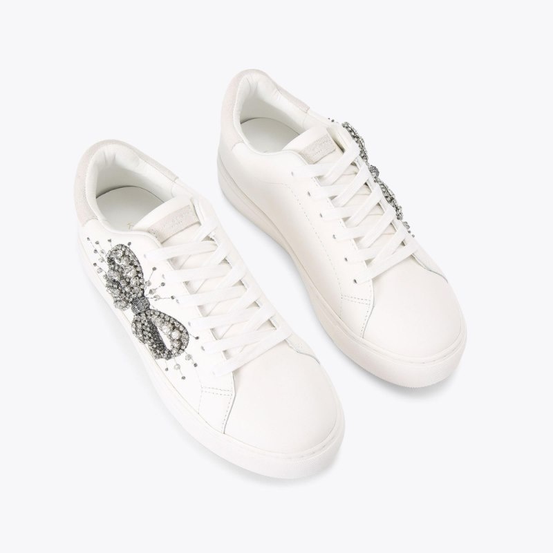 Sneakers Donna Kurt Geiger London Laney Bow Bianche Italia | ZF03-422