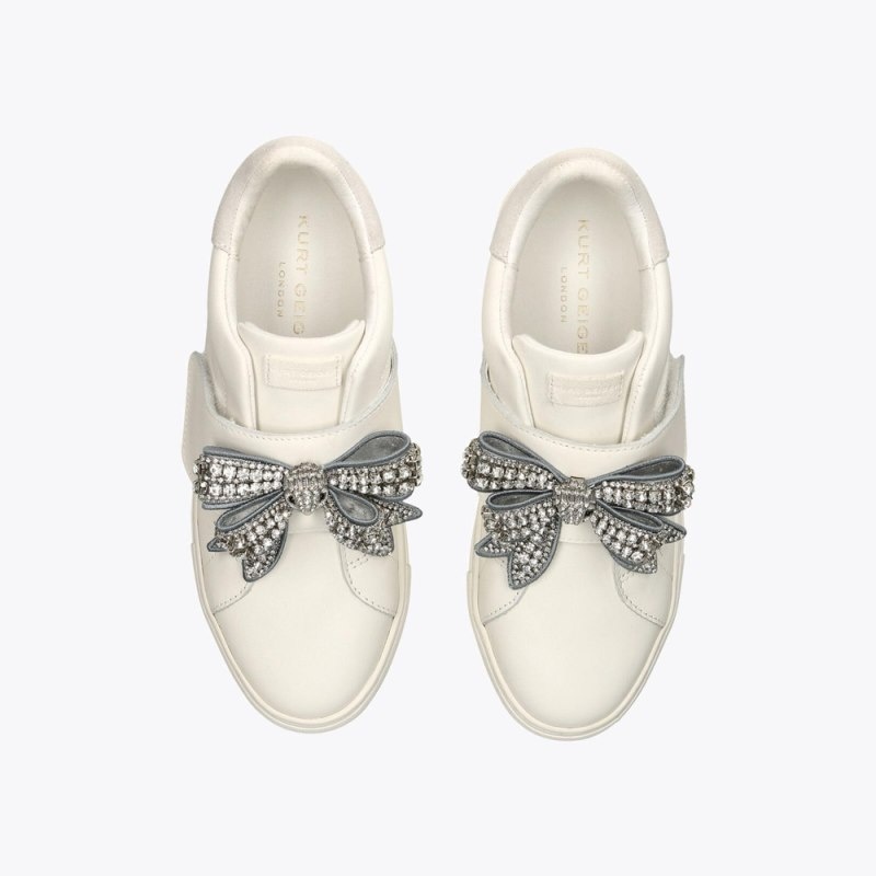 Sneakers Donna Kurt Geiger London Laney Bow Argento Italia | SI98-304