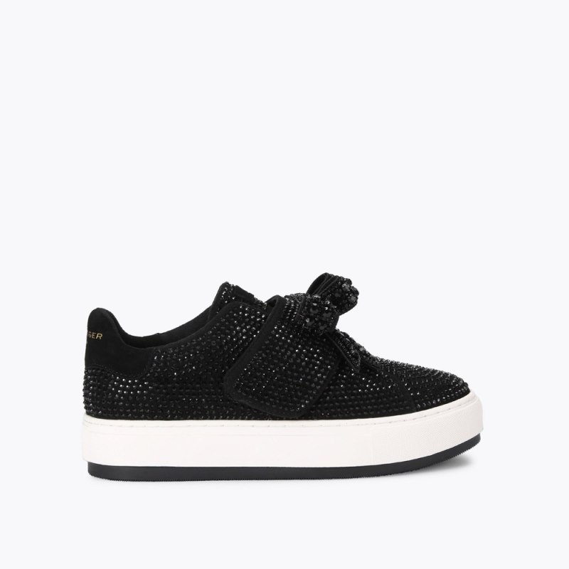 Sneakers Donna Kurt Geiger London Laney Bow Slip On Nere Italia | RC38-738