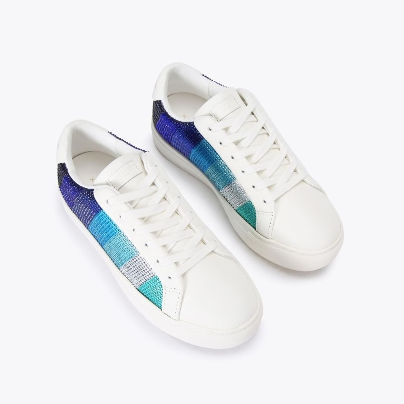 Sneakers Donna Kurt Geiger London Laney Stripe Crystal Blu Italia | DJ51-553