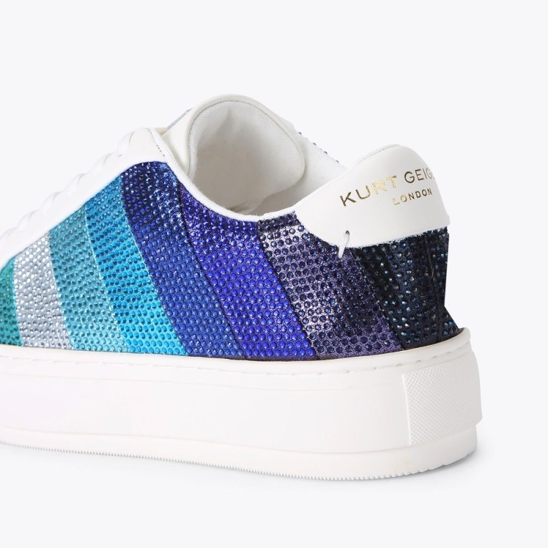 Sneakers Donna Kurt Geiger London Laney Stripe Crystal Blu Italia | DJ51-553