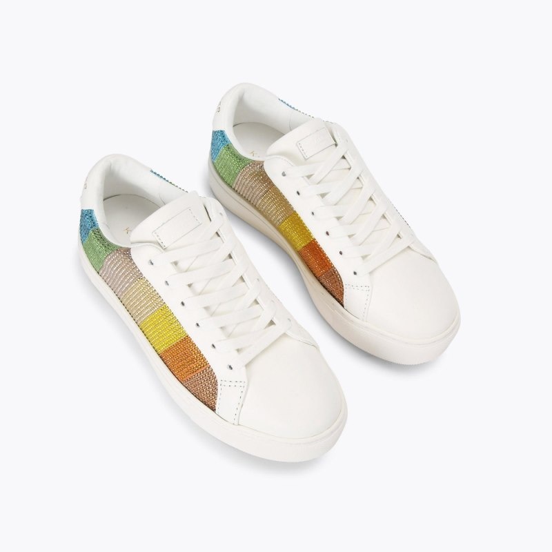 Sneakers Donna Kurt Geiger London Laney Stripe Crystal Verdi Italia | YH35-003