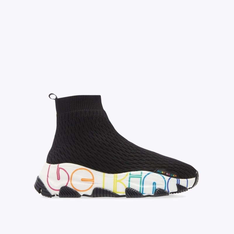 Sneakers Donna Kurt Geiger London Be Kind Lettie Knit Sock Nere Bianche Italia | TQ70-783