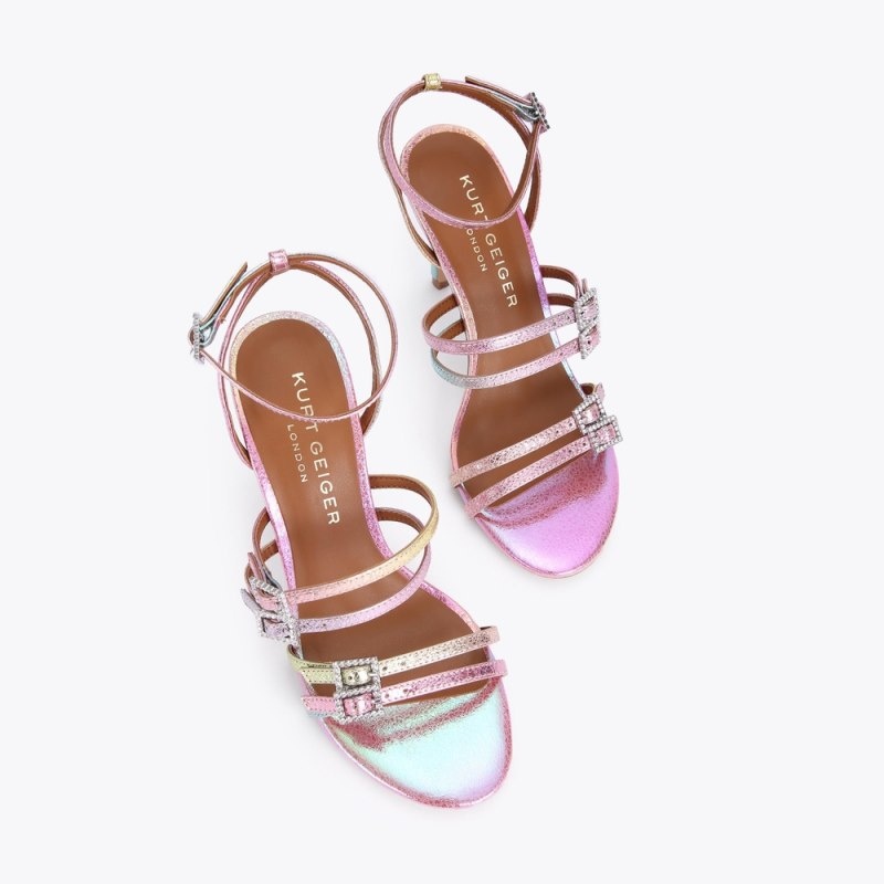 Tacchi Donna Kurt Geiger London Pierra Sandal Rosa Italia | NI20-488