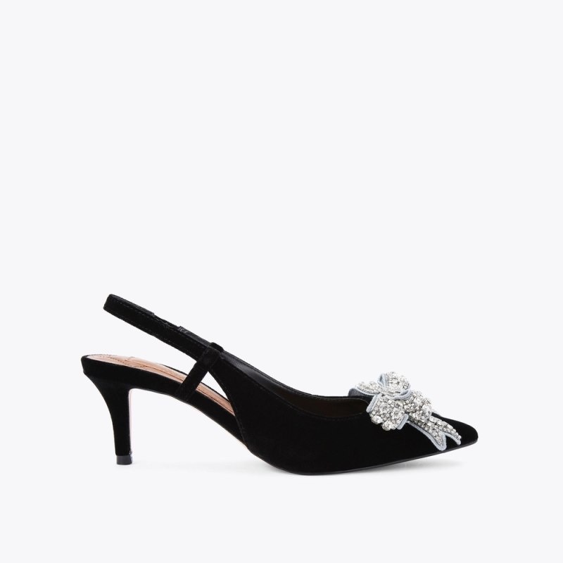 Tacchi Donna Kurt Geiger London Belgravia Bow Slingback Nere Italia | XF10-501