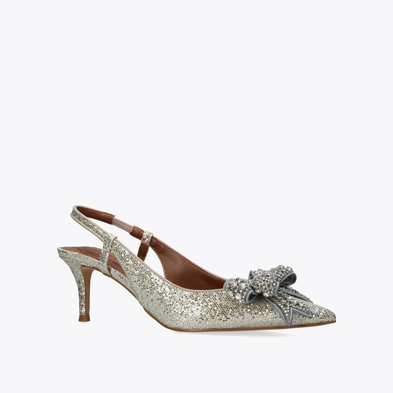 Tacchi Donna Kurt Geiger London Belgravia Bow Slingback Oro Italia | AN55-065