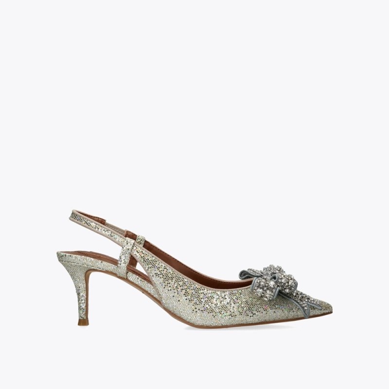 Tacchi Donna Kurt Geiger London Belgravia Bow Slingback Oro Italia | AN55-065