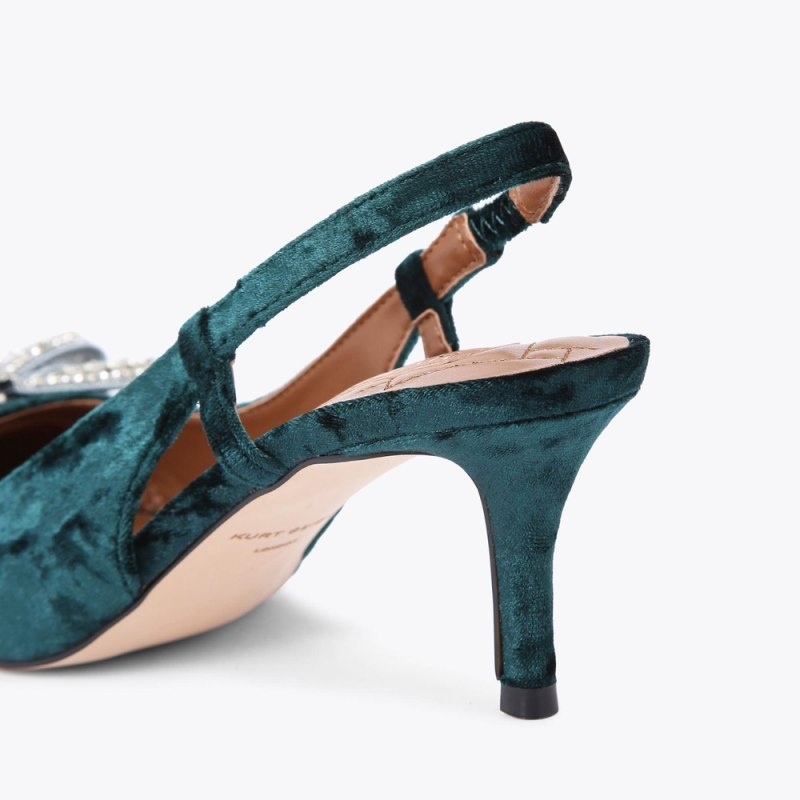 Tacchi Donna Kurt Geiger London Belgravia Bow Slingback Verde Acqua Italia | DD38-445