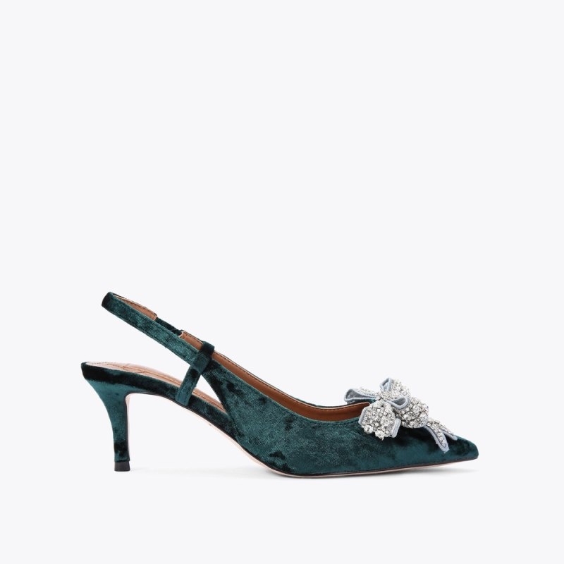 Tacchi Donna Kurt Geiger London Belgravia Bow Slingback Verde Acqua Italia | DD38-445