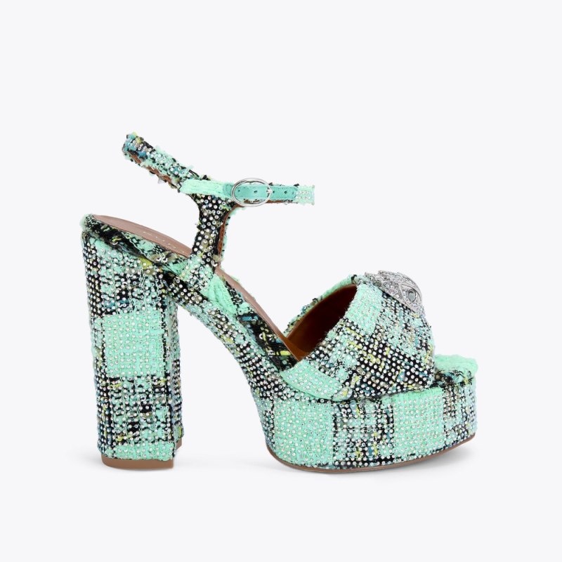 Tacchi Donna Kurt Geiger London Kensington Platform Sandal Verdi Italia | OU83-420