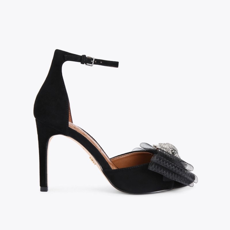 Tacchi Donna Kurt Geiger London Kensington Bow Sandal Nere Italia | JX03-620